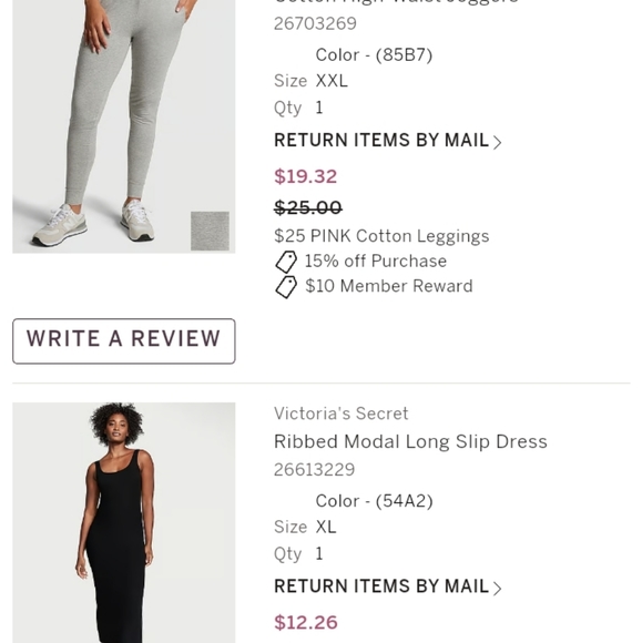 Victoria secret-Ribbed Modal Long Slip Dress (Black)-XL - Picture 4 of 4